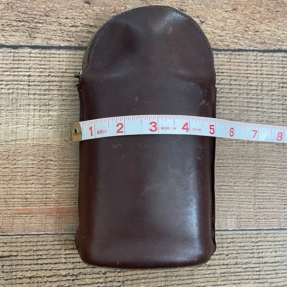 Saddler by BOSCA Glass Flask in Discreet Brown Leather Case VINTAGE - Picture 11 of 12